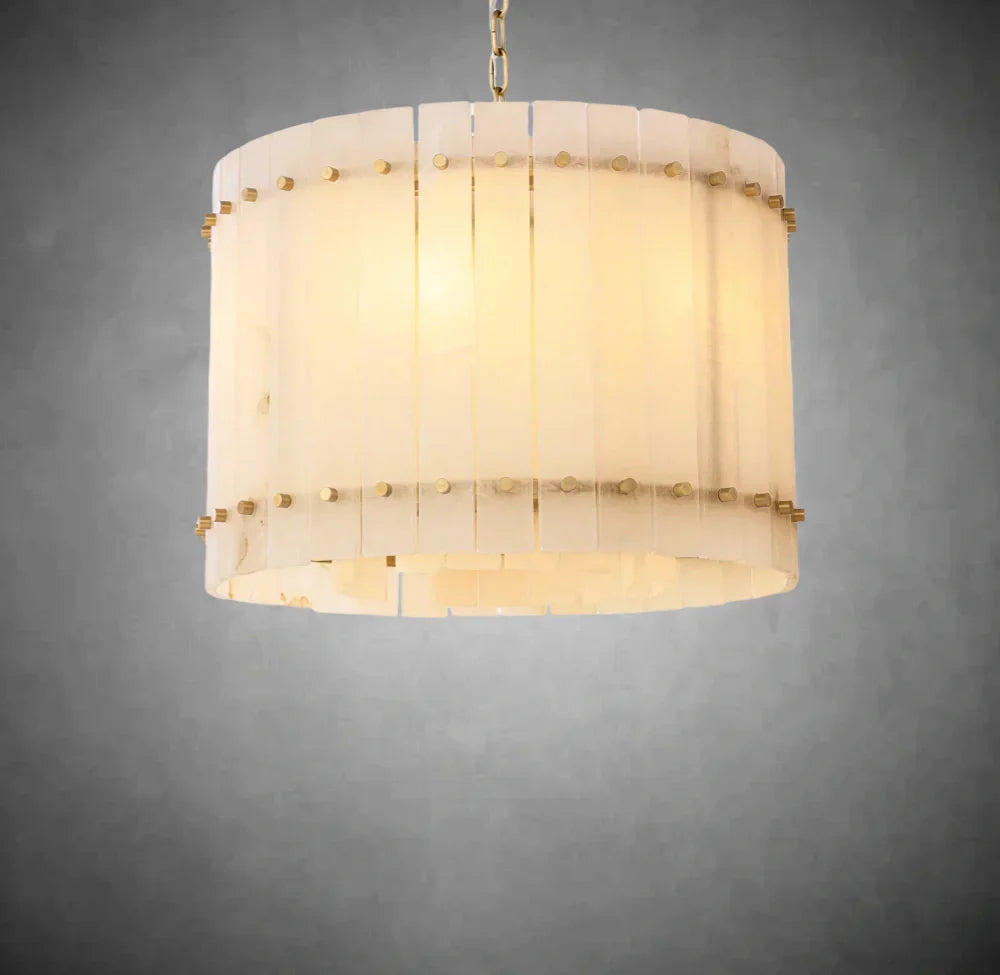 Lux Alabaster Round Chandelier