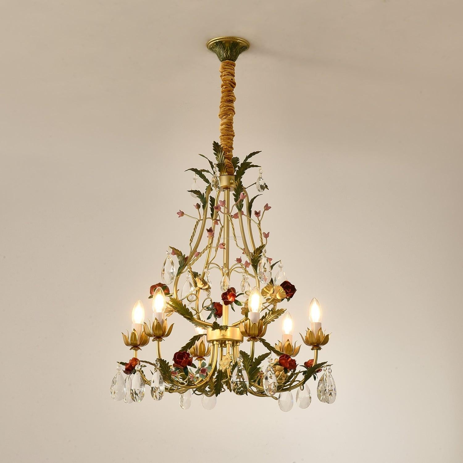 Candle Style Rose Love Chandelier with 6/8 heads - Candle-1-Luxehomezone