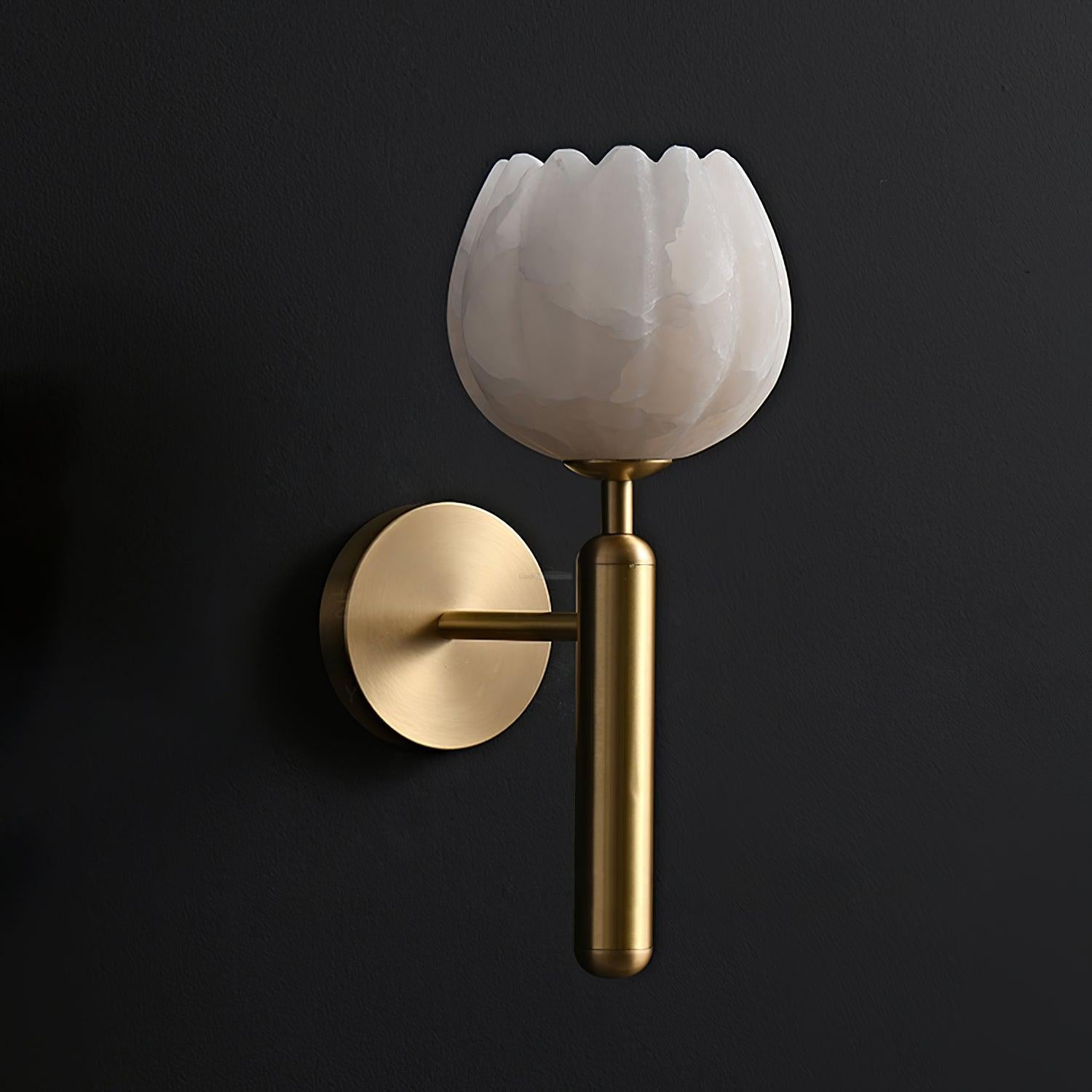 Mian Wall Sconce Alabaster - Alabaster, Alabaster Wall Lamp-1-Luxehomezone