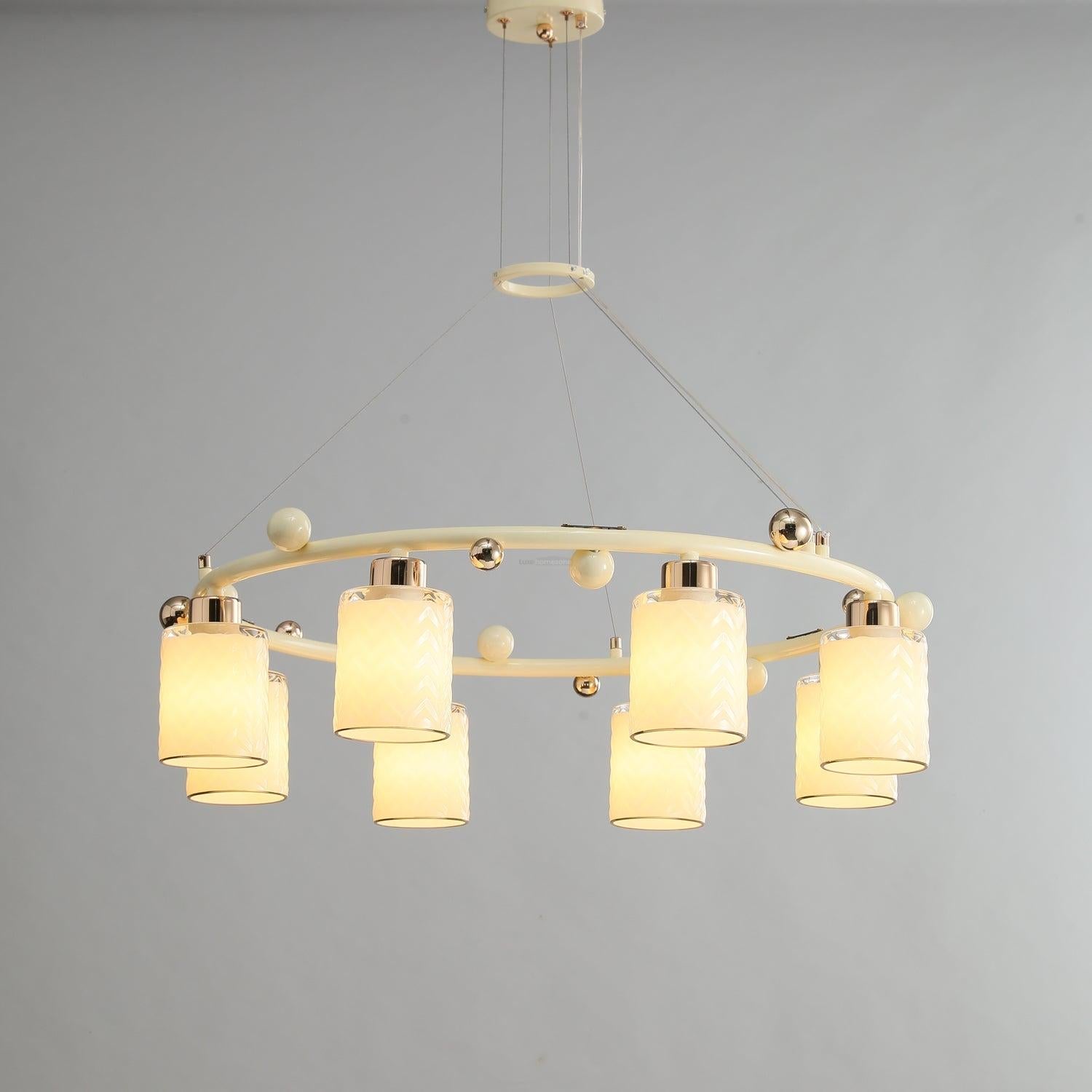 Round Glass Cup Chandelier - Cylinder-1-Luxehomezone