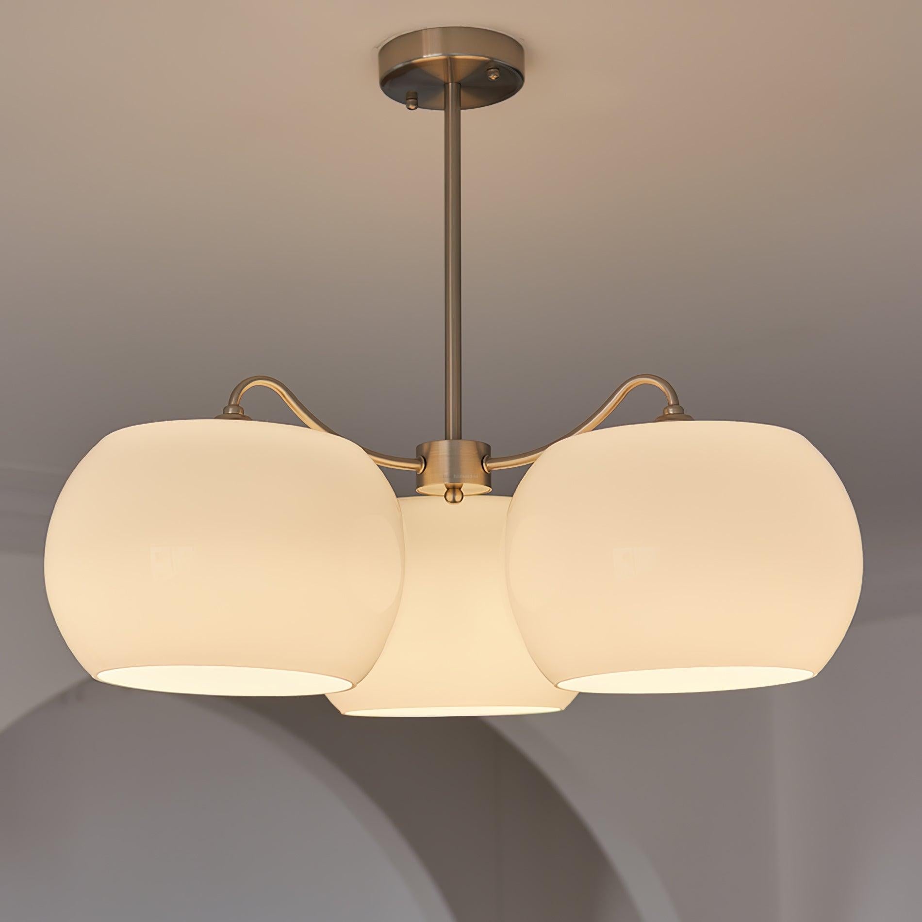 Nickel Glass Persimmon Chandelier with 3/5 heads - Glass Chandelier, Optimized, Persimmon-1-Luxehomezone