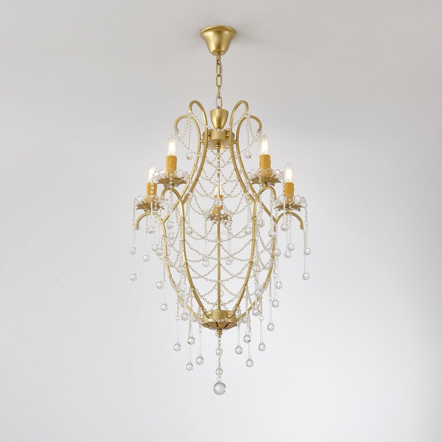 Crystal Birdcage Candle Chandelier Φ 21.7″ Candle - Candle-1-Luxehomezone