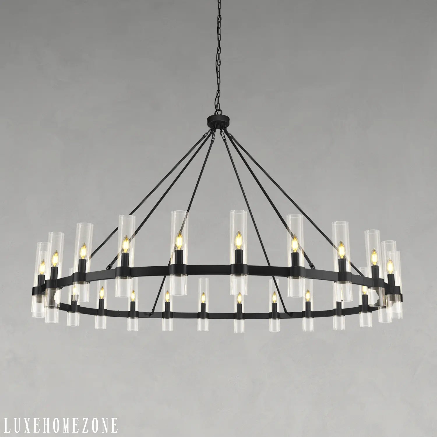 Farmhouse Wagon Wheel Chandelier 60" 70" - Fast Delivery- Chandelier1-Luxehomezone