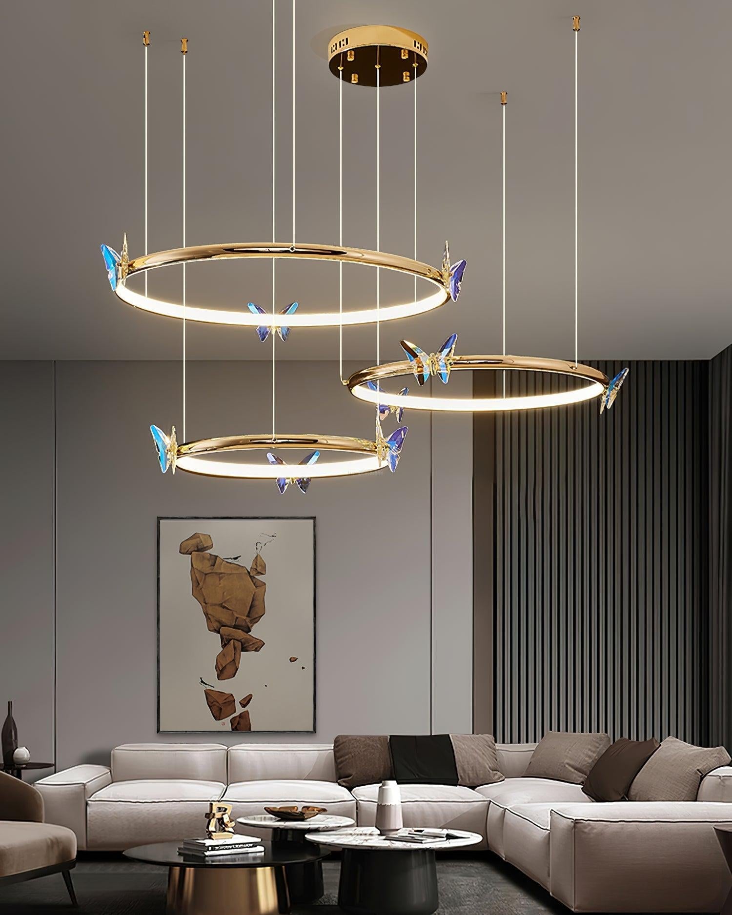 Blue Butterfly Round Chandelier - Butterfly-1-Luxehomezone