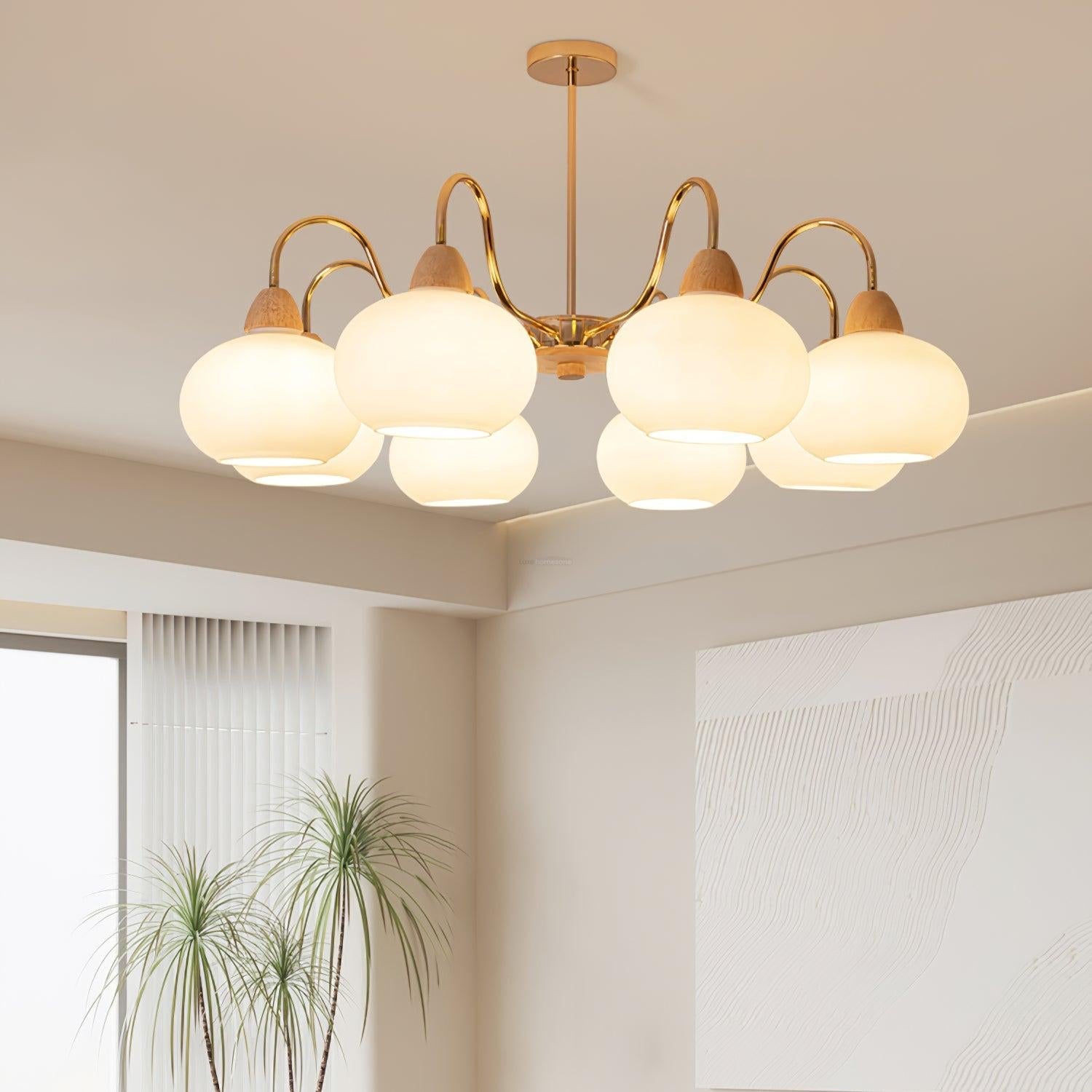 Glass Persimmon Chandelier with 3/5/6/8 heads - Glass Chandelier, Persimmon-1-Luxehomezone