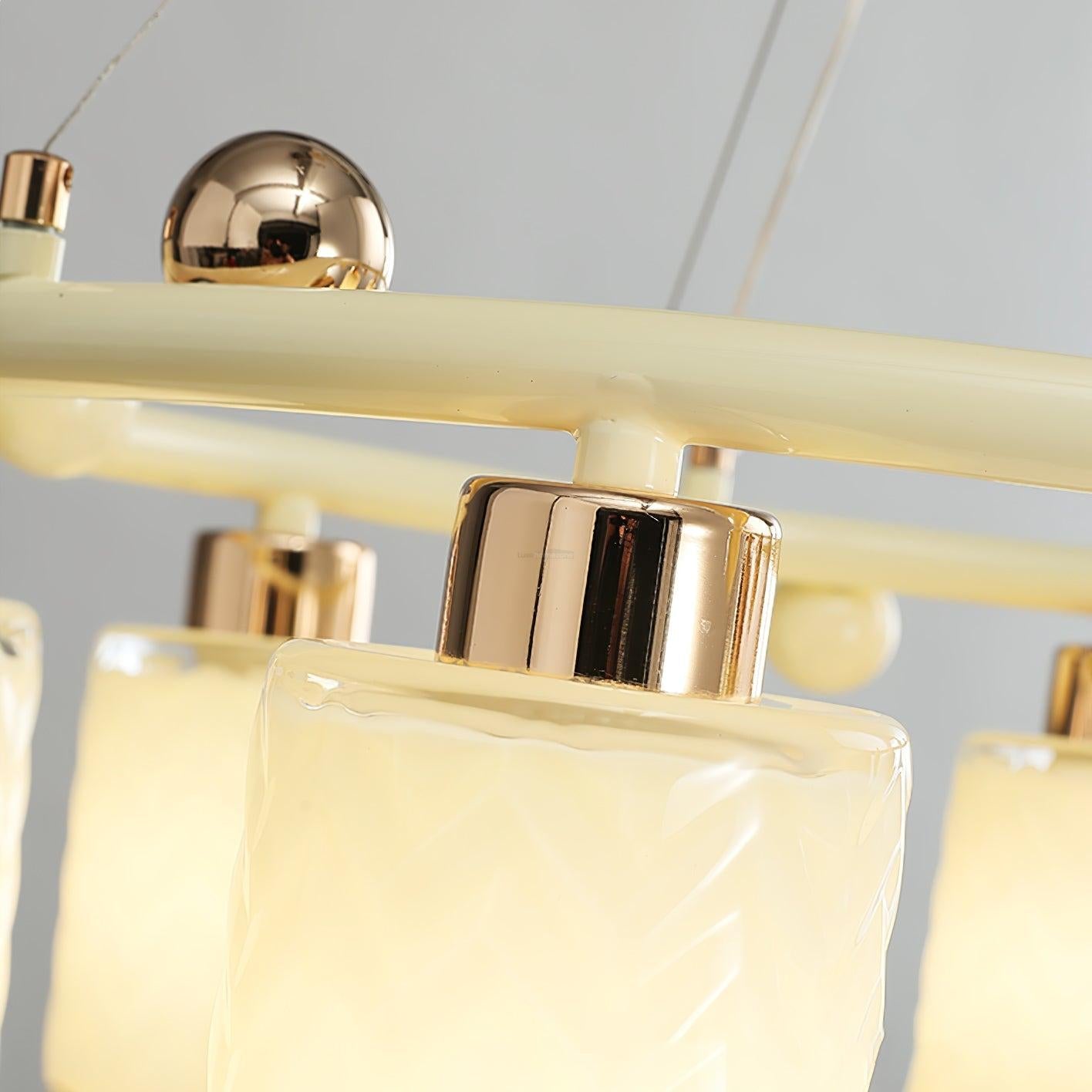 Round Glass Cup Chandelier - Cylinder-1-Luxehomezone