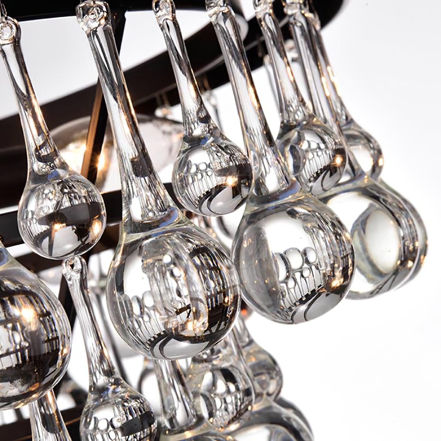Unique Tiered Crystal Chandelier Φ 15.7″ - Crystals-1-Luxehomezone