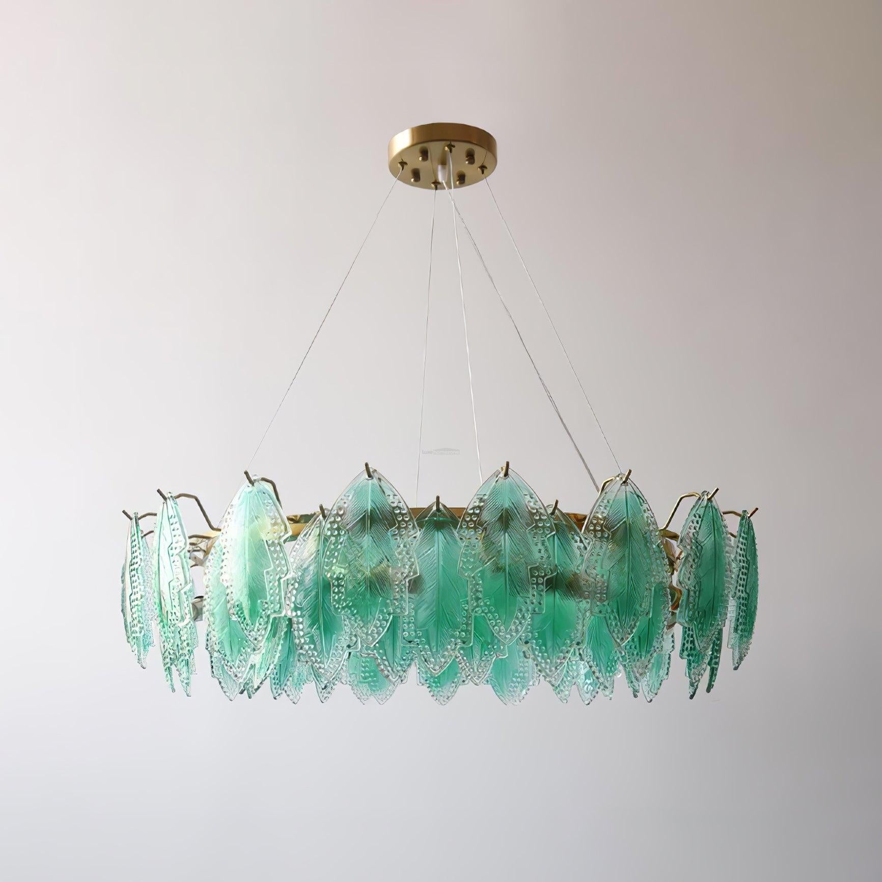 Maple Leaf Type Glass Chandelier - Cylinder-1-Luxehomezone