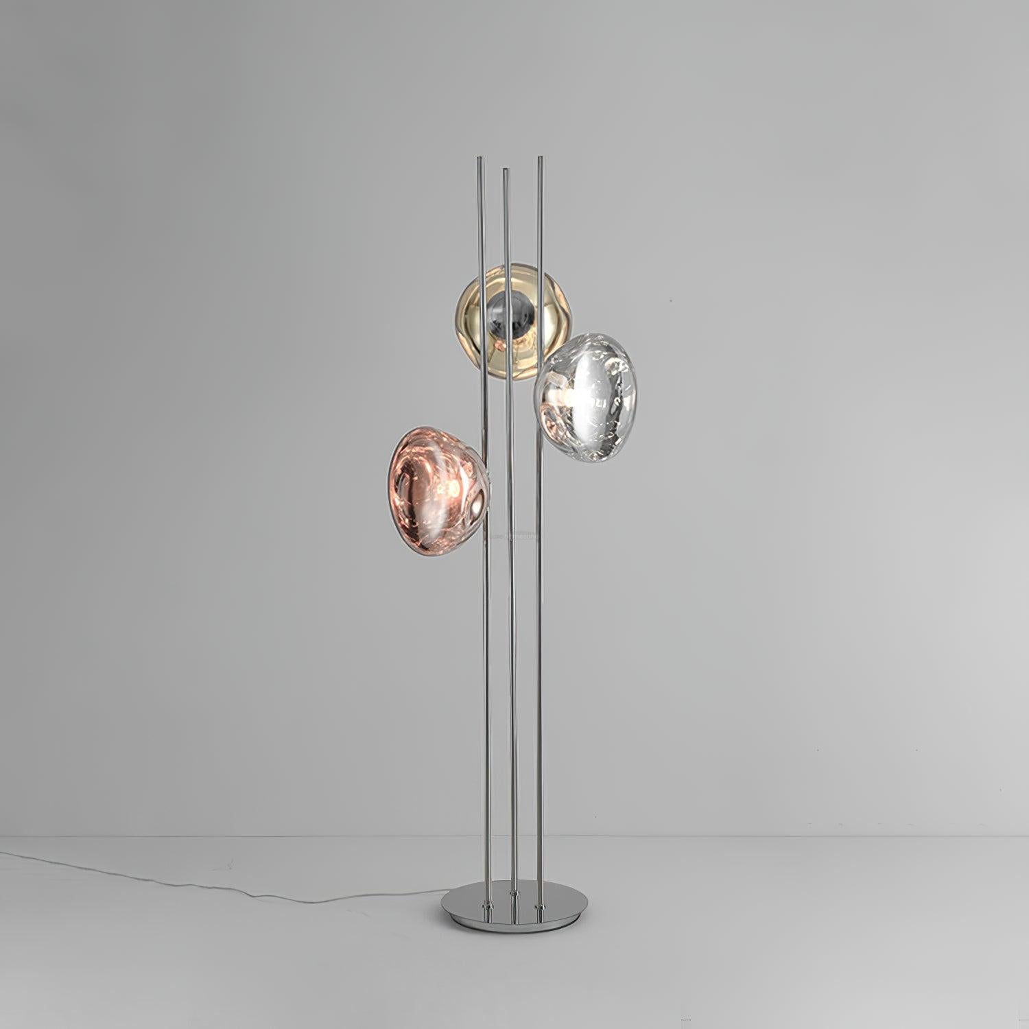 Three Light Glass Floor Lamp ∅ 13.8″ - Luxehomezone