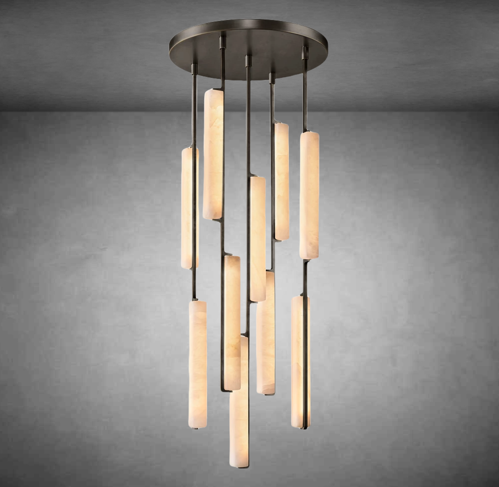 Auduben Alabaster Round Chandelier