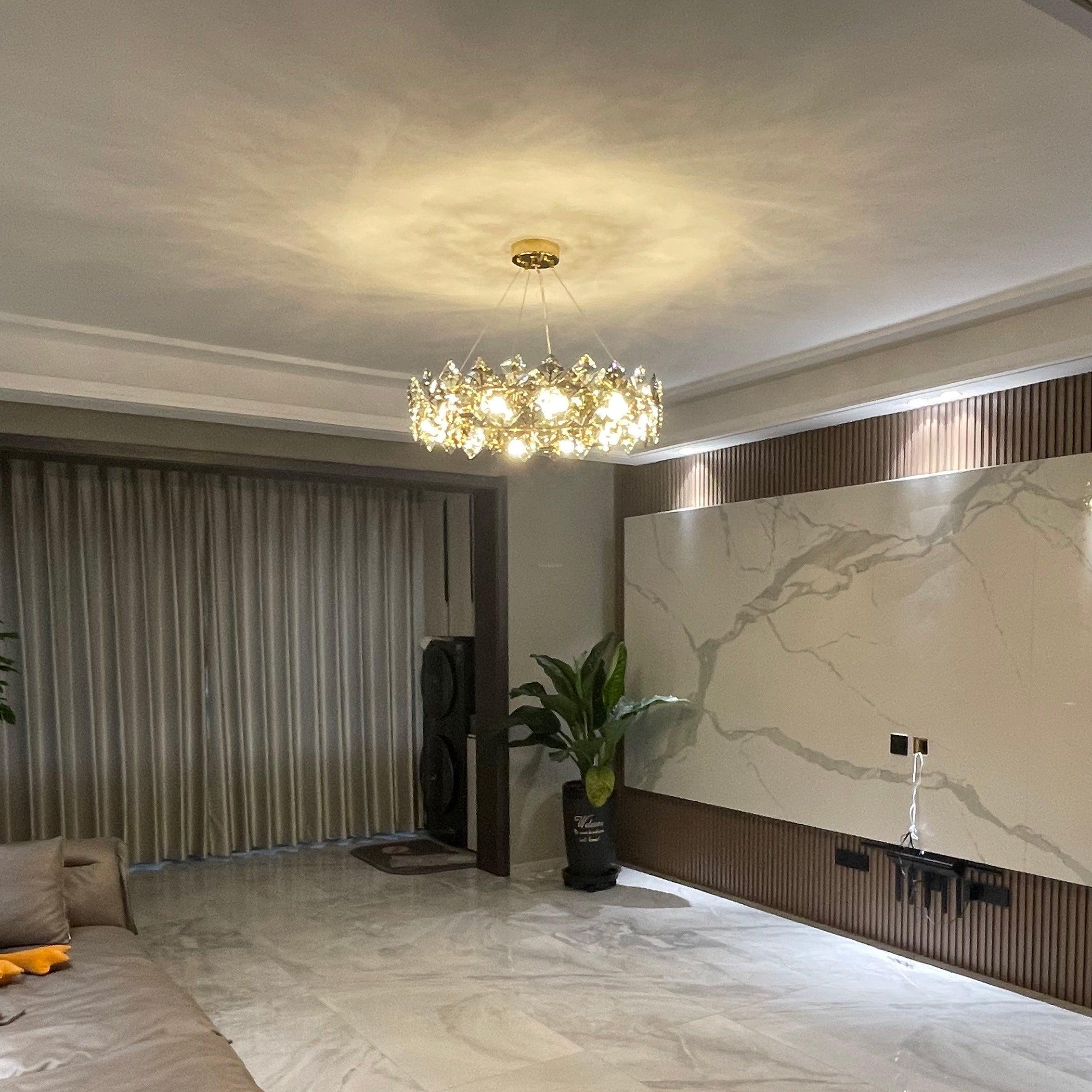 Scale Crystal Round Chandelier Φ 23.6″ - Luxehomezone