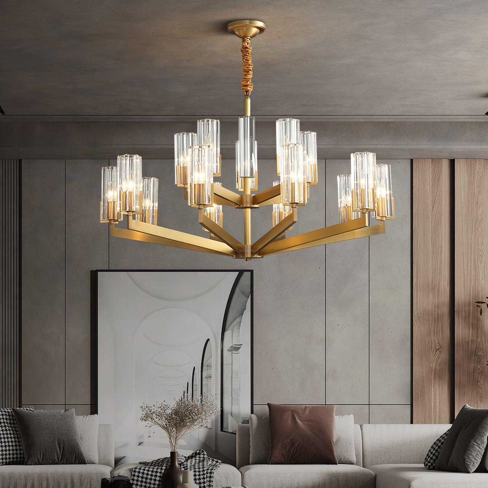 Kayla Brass Chandelier with 6/8/10/15 heads - Luxehomezone