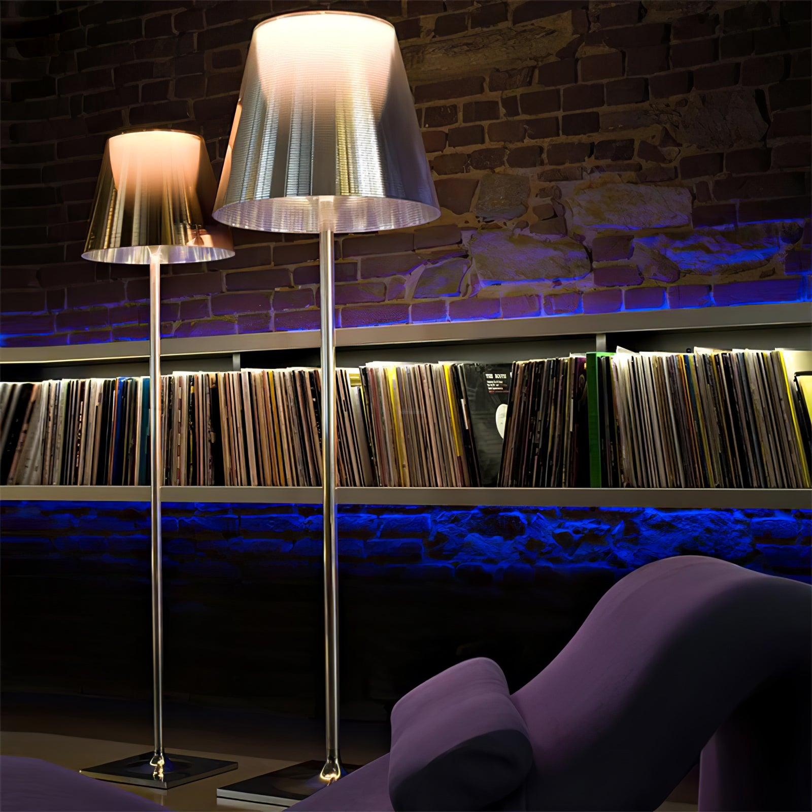 Chrome Prism Floor Lamp ∅ 15.7″ - Art Glass-1-Luxehomezone