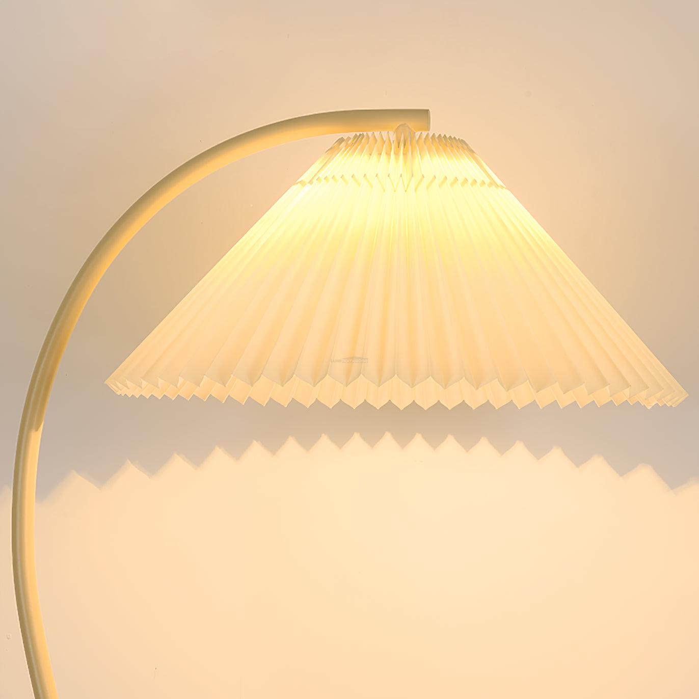 Crescini Pleated Floor Lamp ∅ 11.8″ - Drapery-1-Luxehomezone