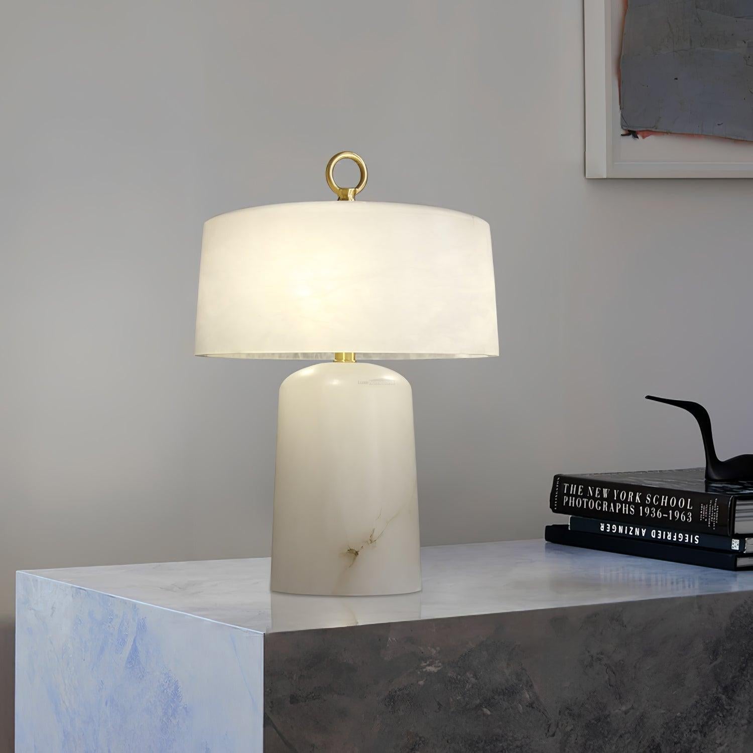Aogashima Table Lamp  ∅ 11.8″ - Alabaster-1-Luxehomezone
