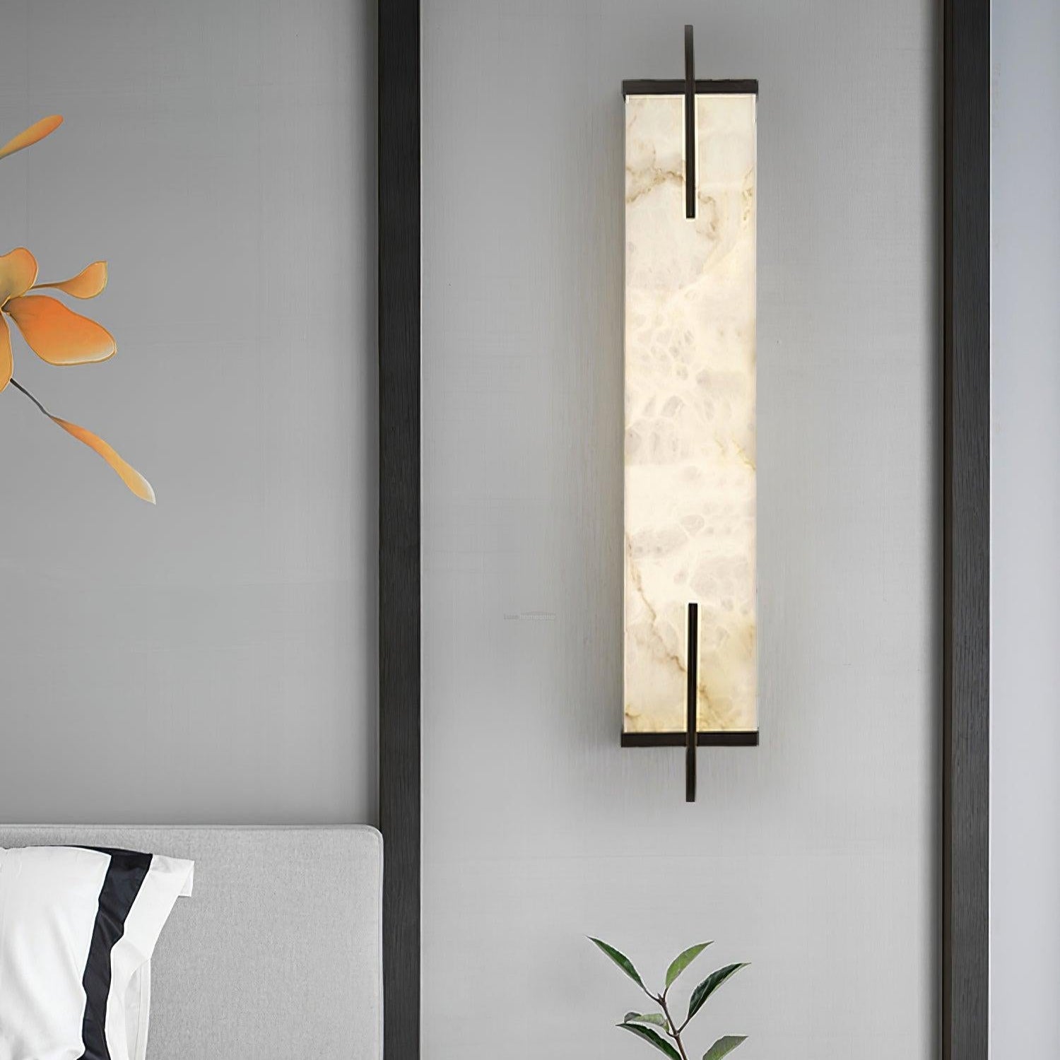Calliope Wall Lamp Alabaster - Alabaster, Alabaster Wall Lamp-1-Luxehomezone