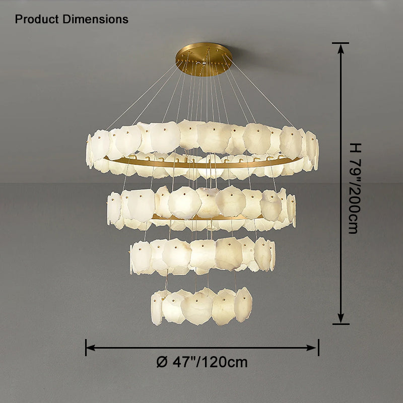 Talan Alabaster Round MultiI-Tier Chandelier