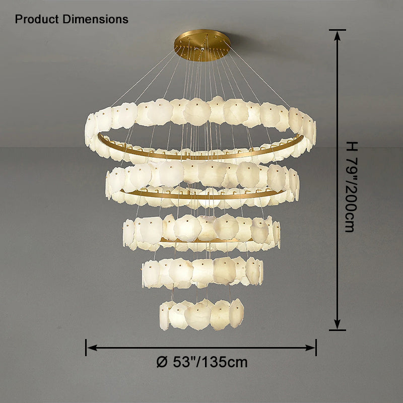 Talan Alabaster Round MultiI-Tier Chandelier
