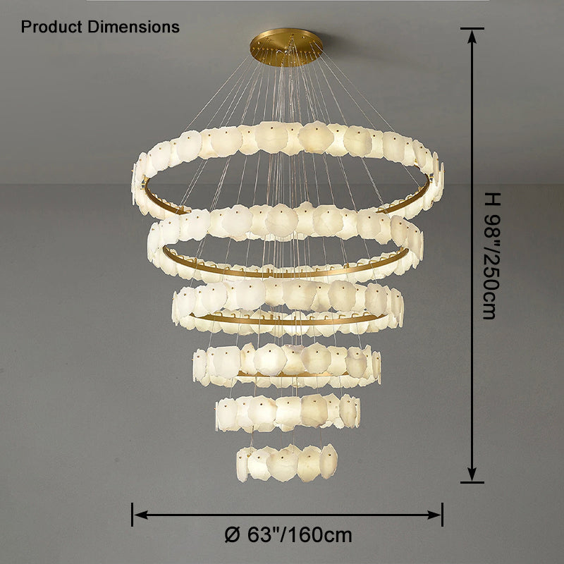 Talan Alabaster Round MultiI-Tier Chandelier