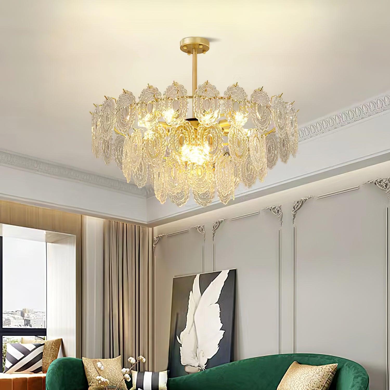 Wave Glass Style Chandelier - Cylinder-1-Luxehomezone
