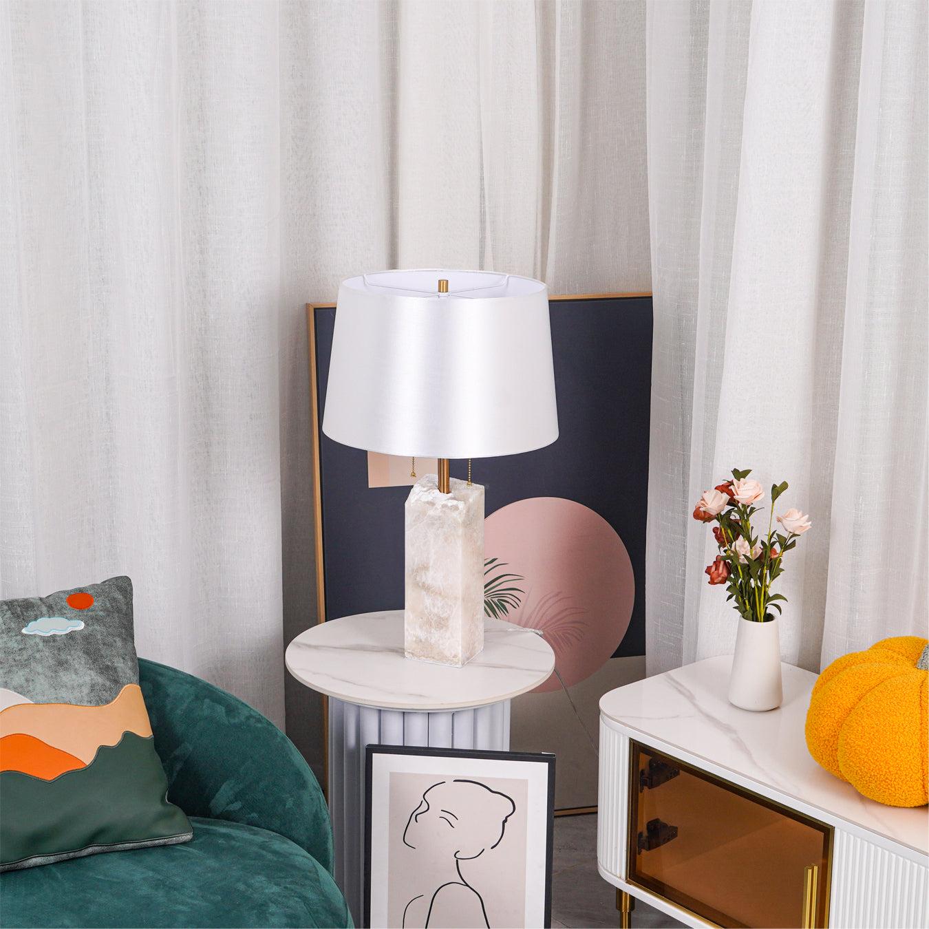 Raw Alabaster Table Lamp - Alabaster-1-Luxehomezone