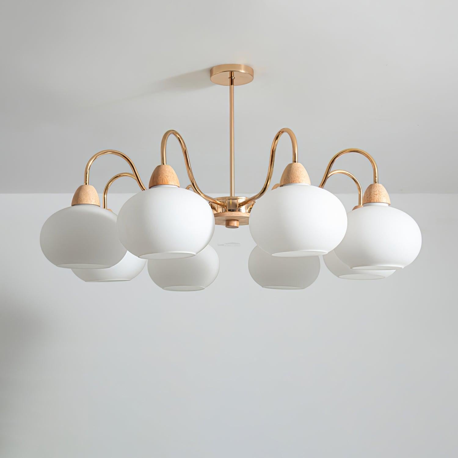 Glass Persimmon Chandelier with 3/5/6/8 heads - Glass Chandelier, Persimmon-1-Luxehomezone