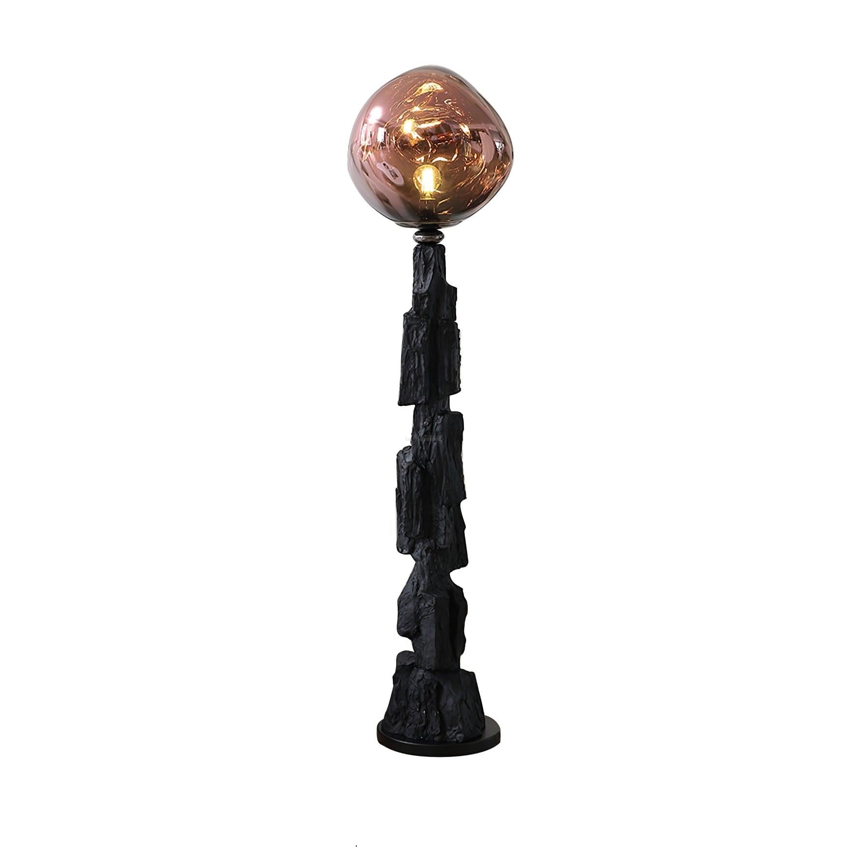 Lava Floor Lamp with Charcoal Color - Black  & Rose gold, Lava-1-Luxehomezone