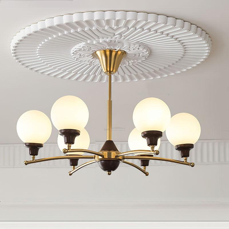 Walnut Glass Ball Chandelier ∅ 21.6″