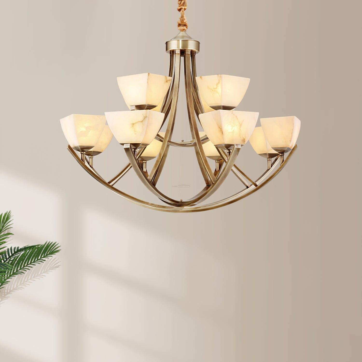 Dover Brass Chandelier with 8 heads - Luxehomezone