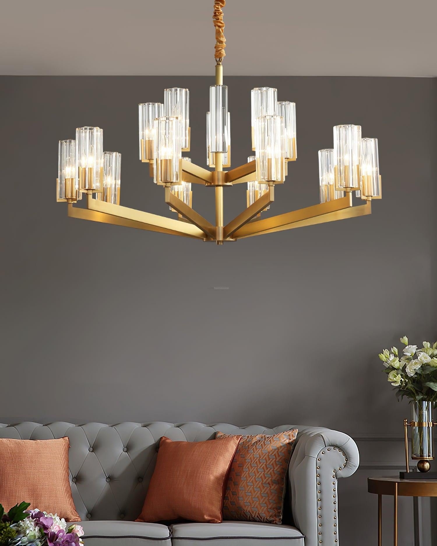 Kayla Brass Chandelier with 6/8/10/15 heads - Luxehomezone