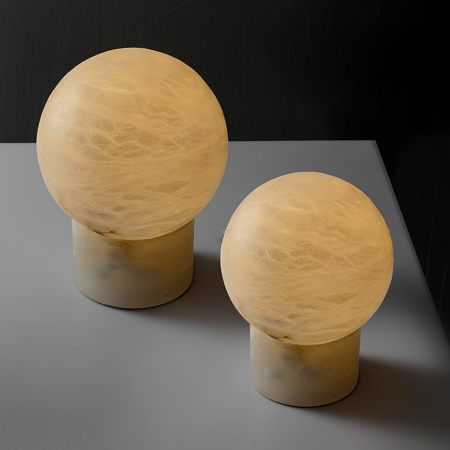 Marble Ball Table Lamp - Alabaster-1-Luxehomezone