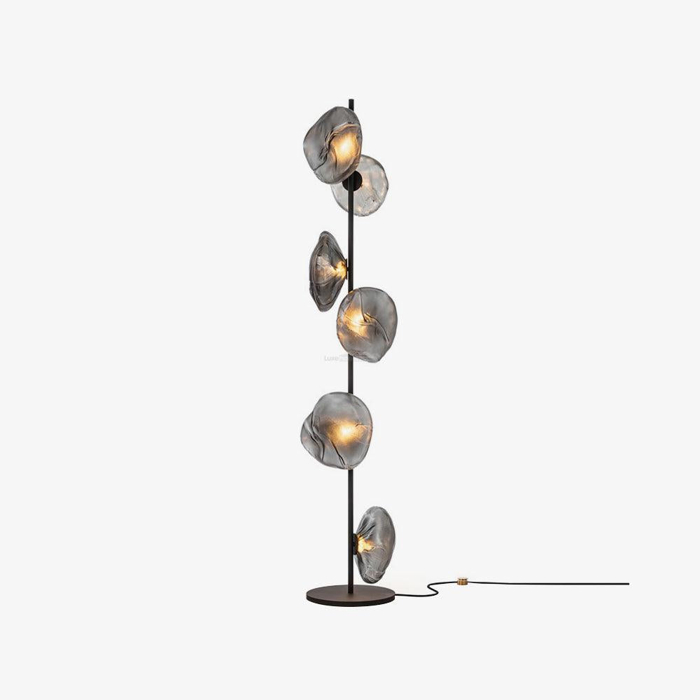 Glass Petals Floor Lamp with 3/6 heads - Art Glass-1-Luxehomezone