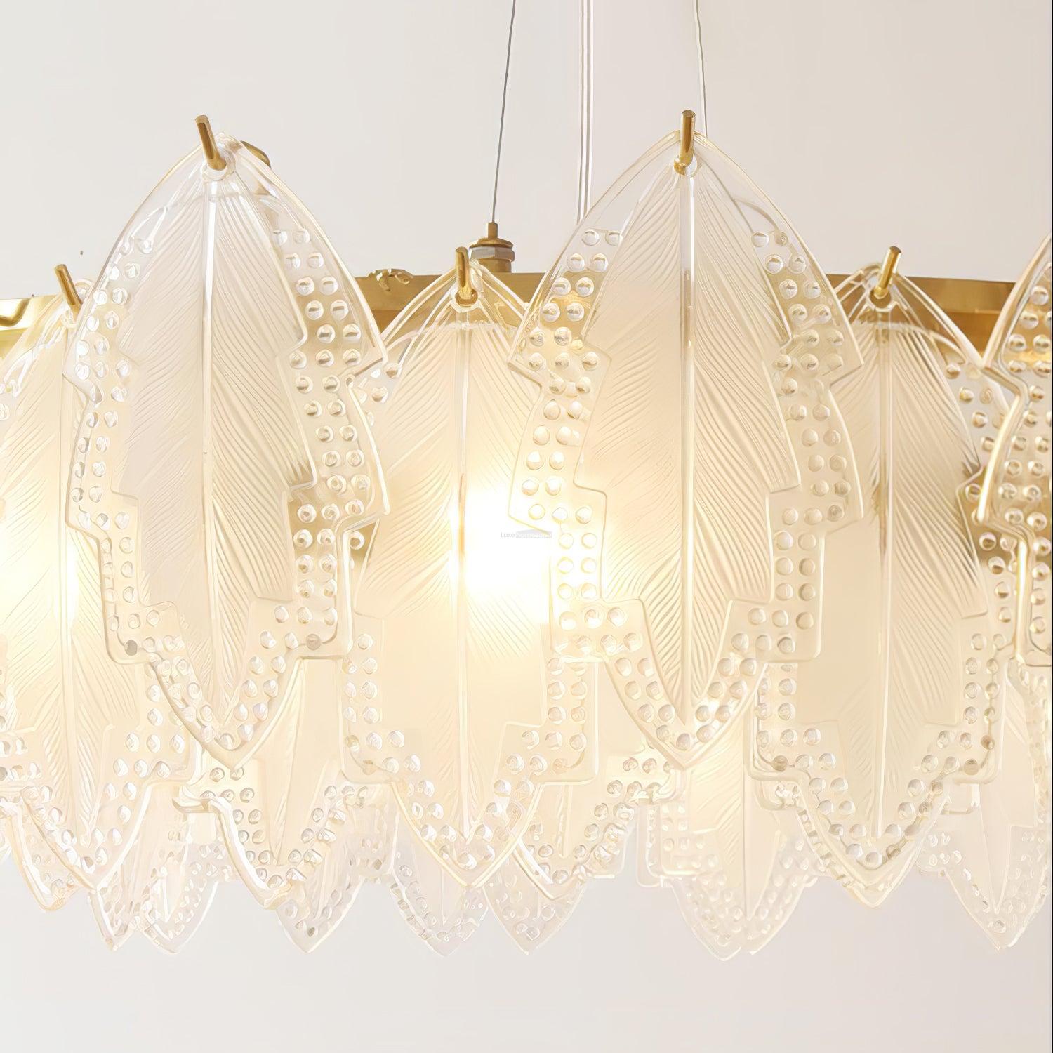 Maple Leaf Type Glass Chandelier - Cylinder-1-Luxehomezone