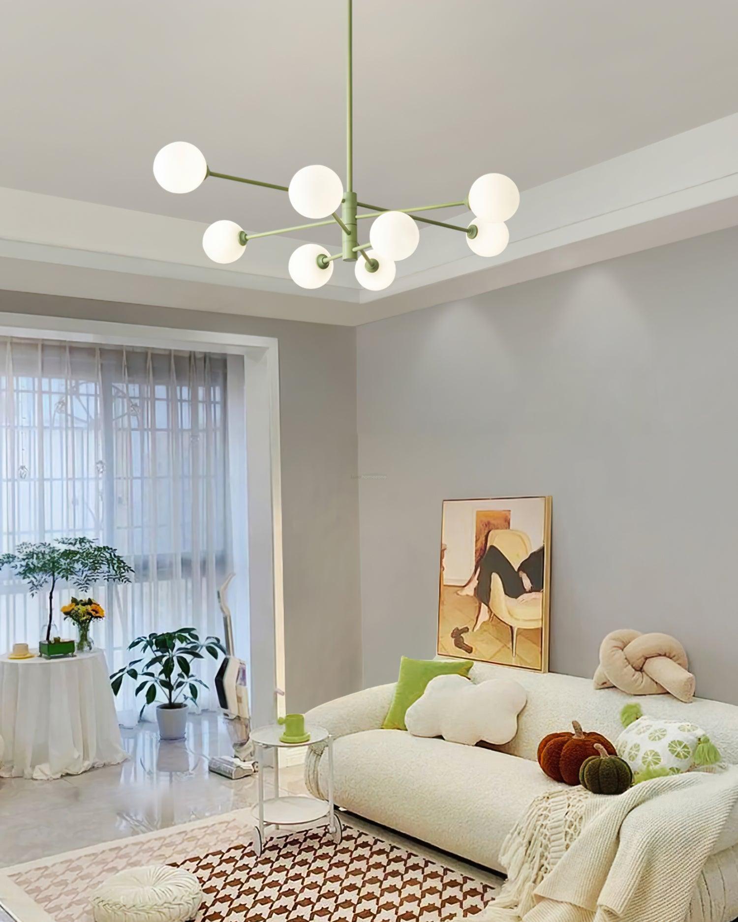 Orbi Green Chandelier with 4/6/8 heads - Frown-1-Luxehomezone