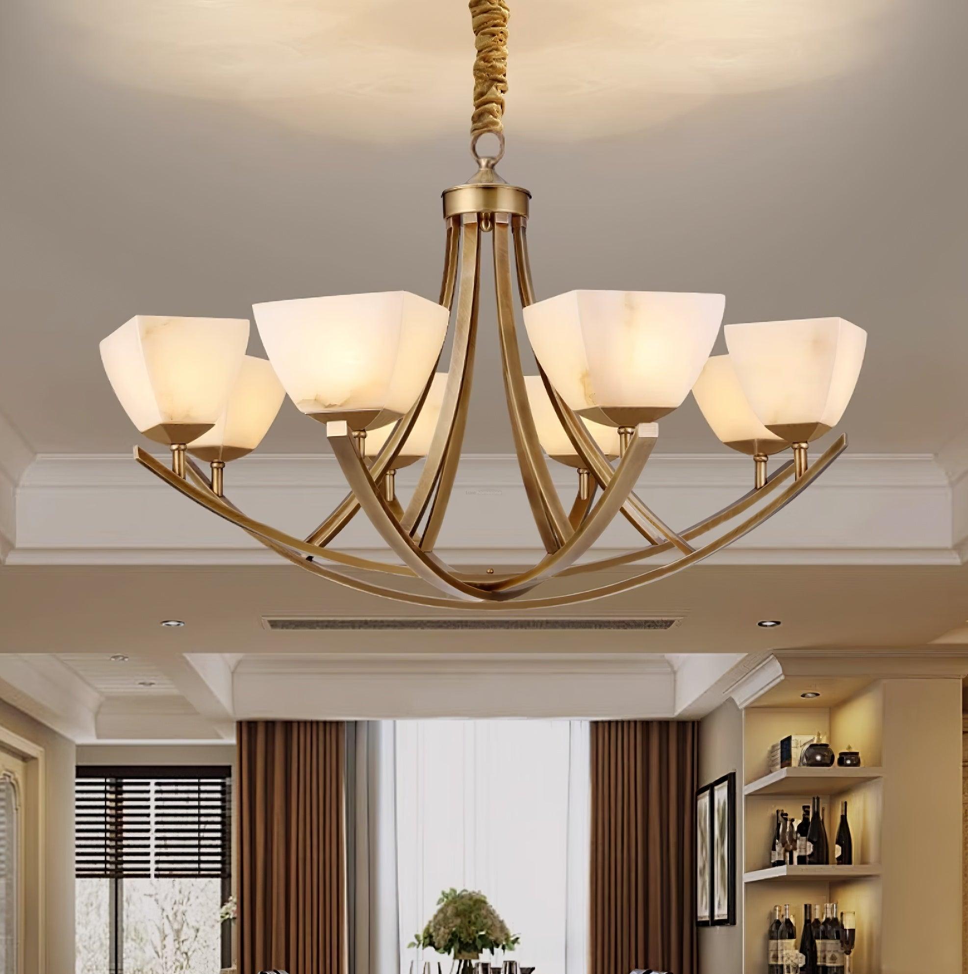 Dover Brass Chandelier with 8 heads - Luxehomezone