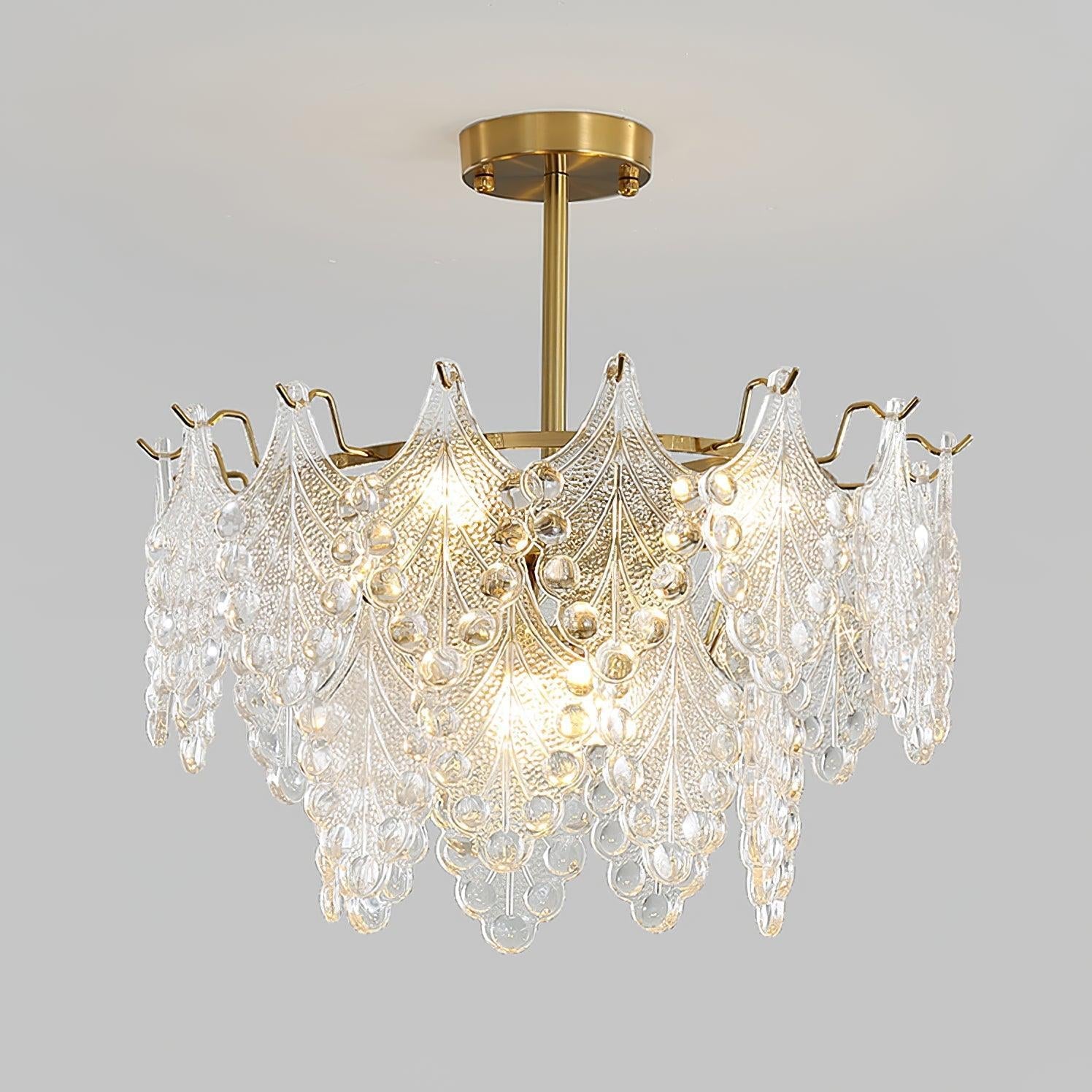 Tiered Carved Glass Chandelier Φ 15.7″ - Luxehomezone