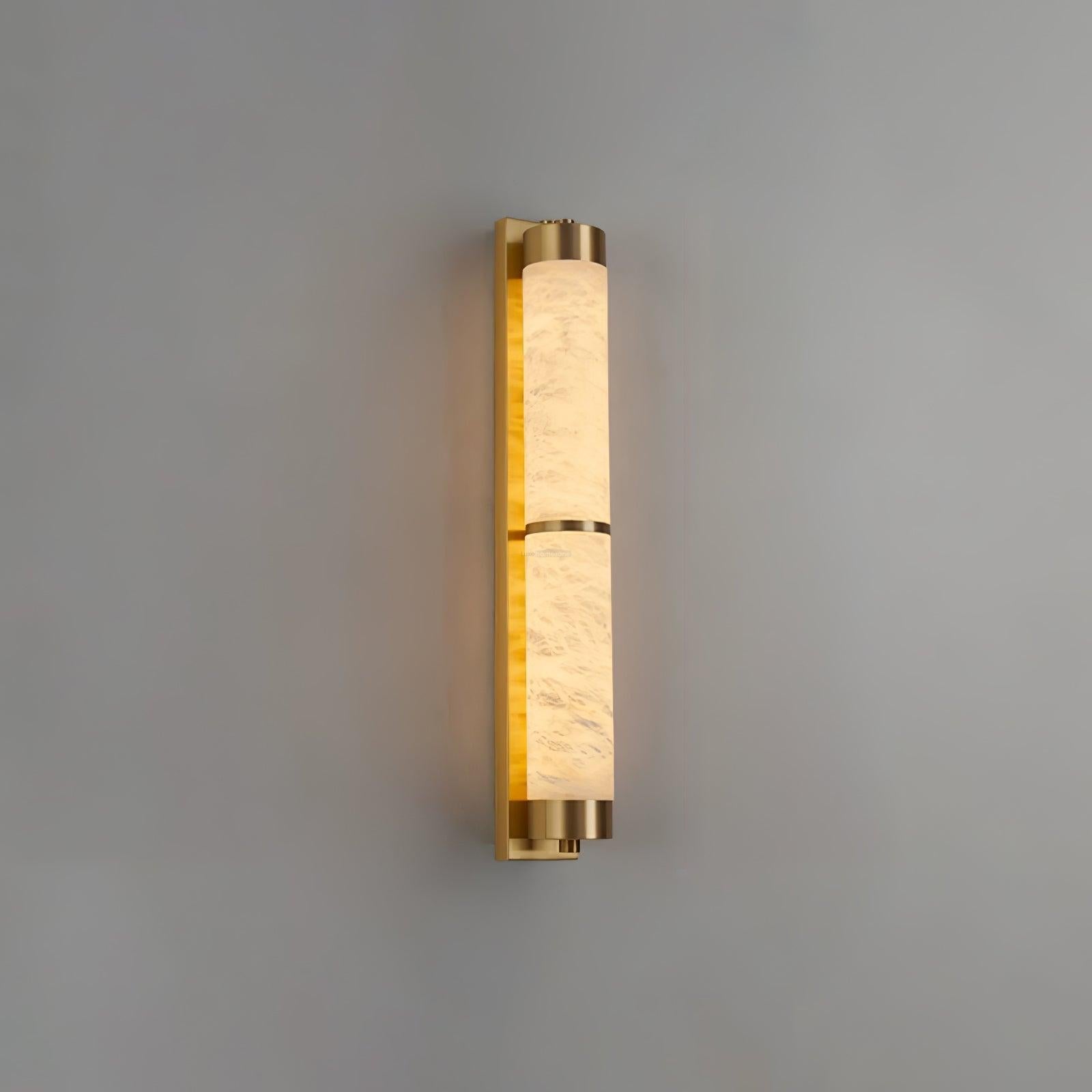 Cylindra Alabaster Brass Wall Sconce - Alabaster, Alabaster Wall Lamp-1-Luxehomezone