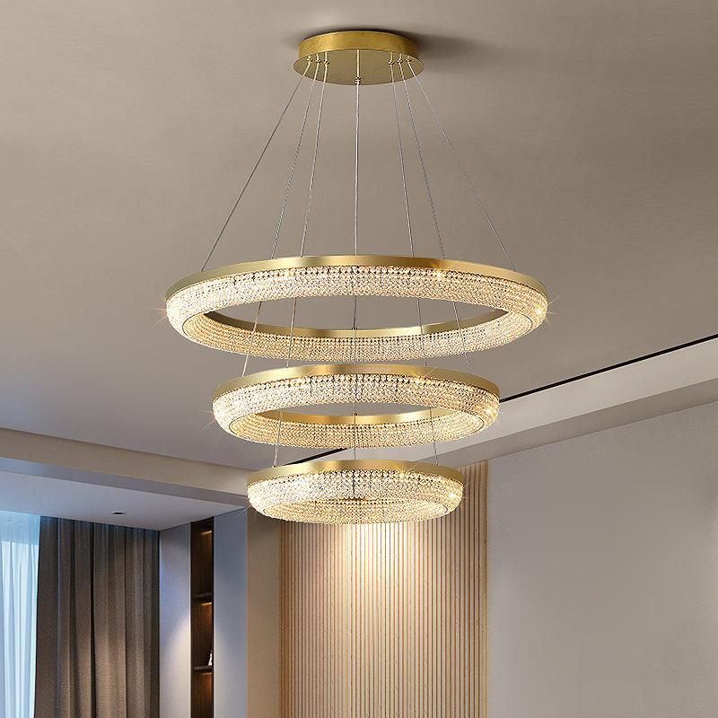 Round Crystal Ring Chandeliers - Luxehomezone