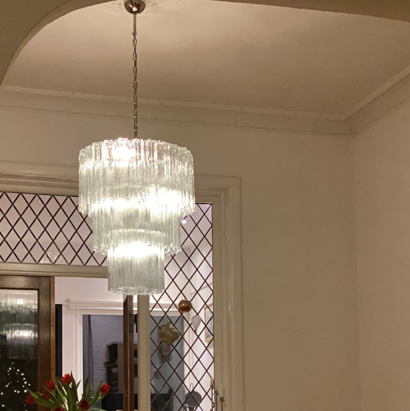 Tronchi Murano Chandelier – 52 tubes – Transparent