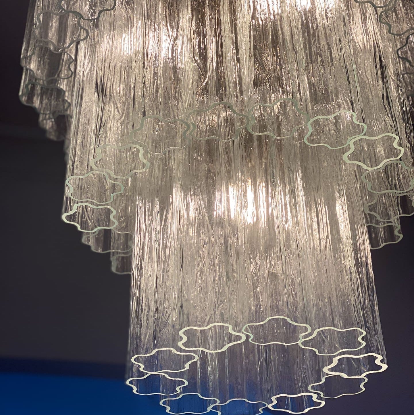 Tronchi Murano Chandelier – 52 tubes – Transparent