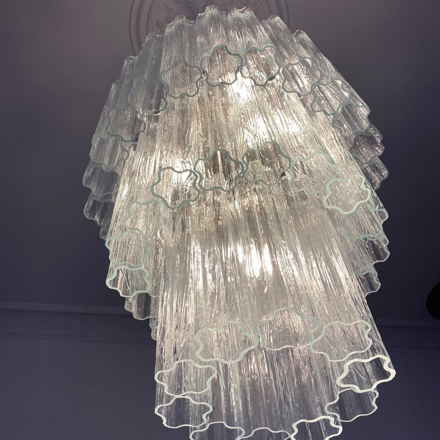 Tronchi Murano Chandelier – 52 tubes – Transparent