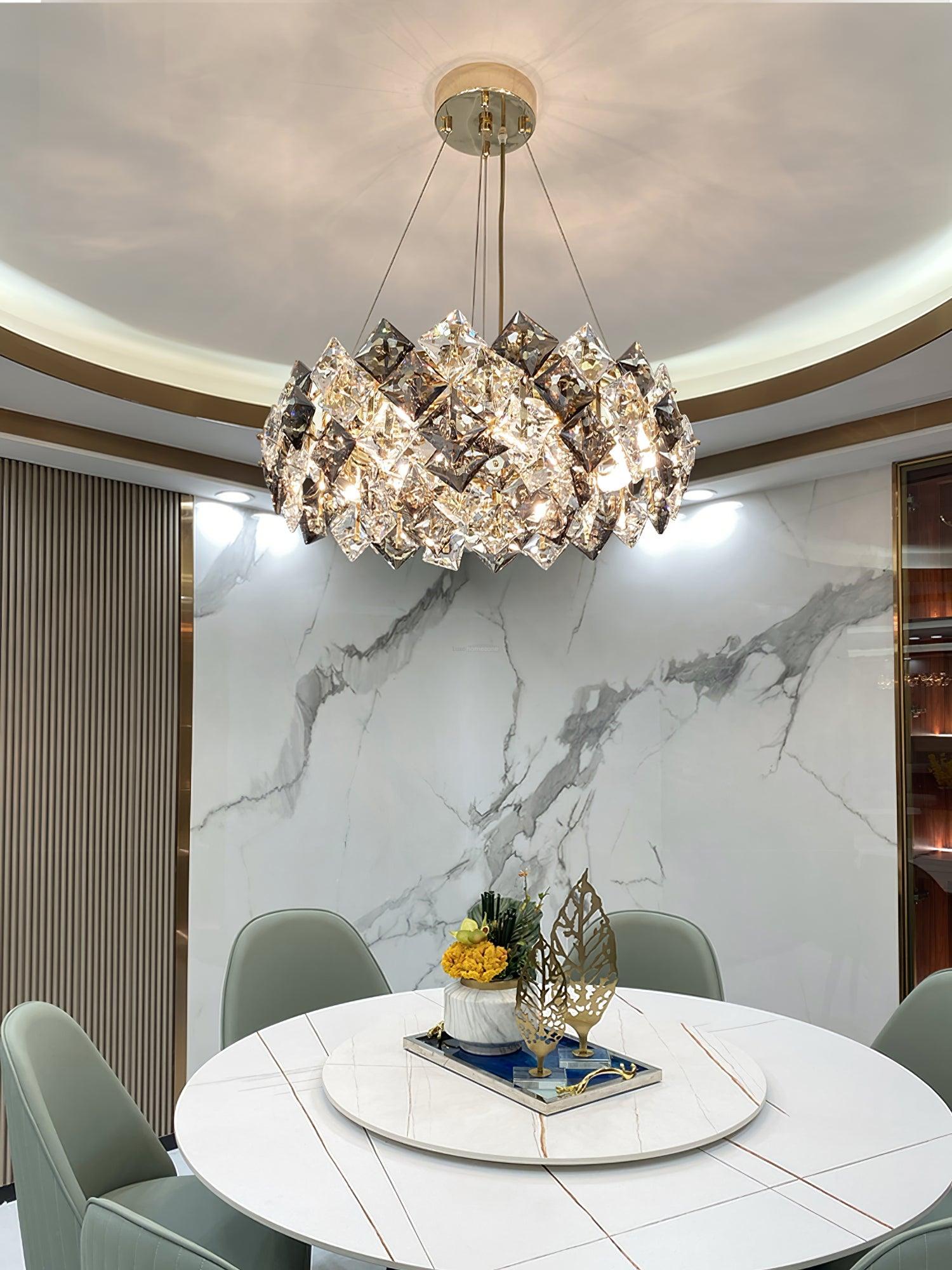 Scale Crystal Round Chandelier Φ 23.6″ - Luxehomezone