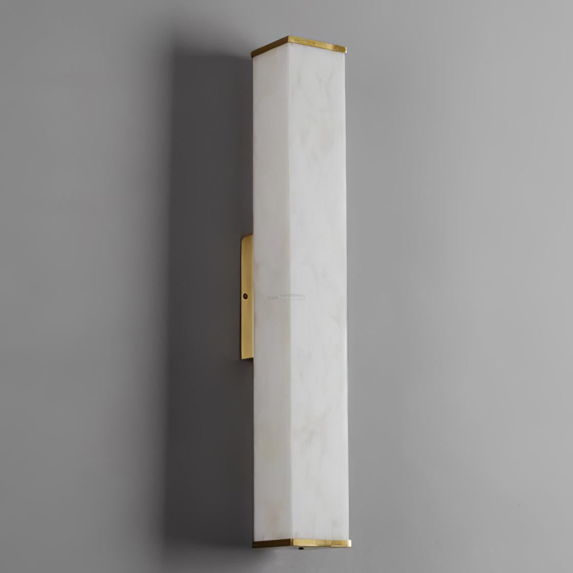 Cuboid Alabaster Wall Sconce - Alabaster, Alabaster Wall Lamp-1-Luxehomezone
