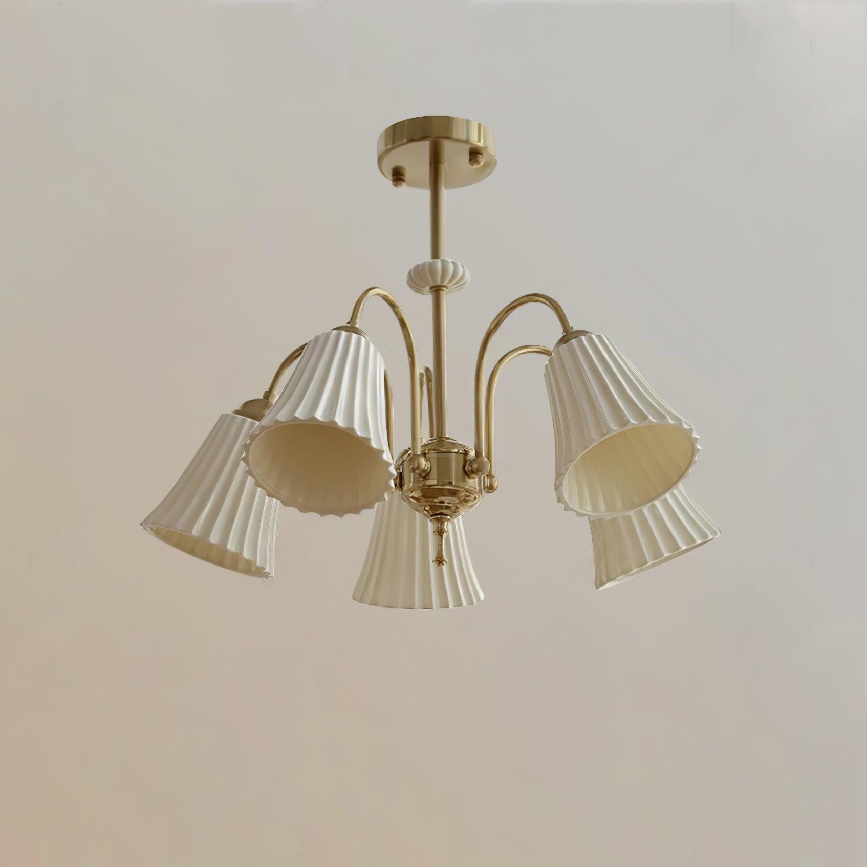 Medieval Ceramic Trumpet Chandelier with 3/5/8 lamps - Flower Ceramic-1-Luxehomezone