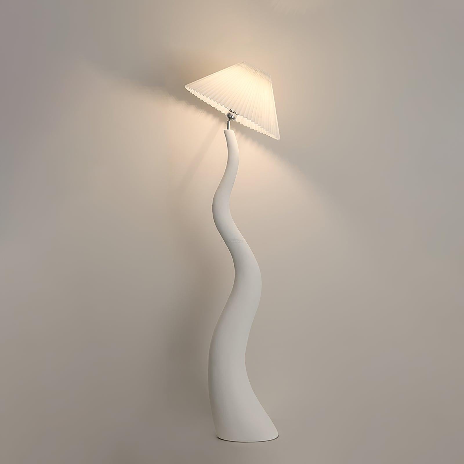 Twisted Pleated Floor Lamp ∅ 17.7″ - Fabric-1-Luxehomezone