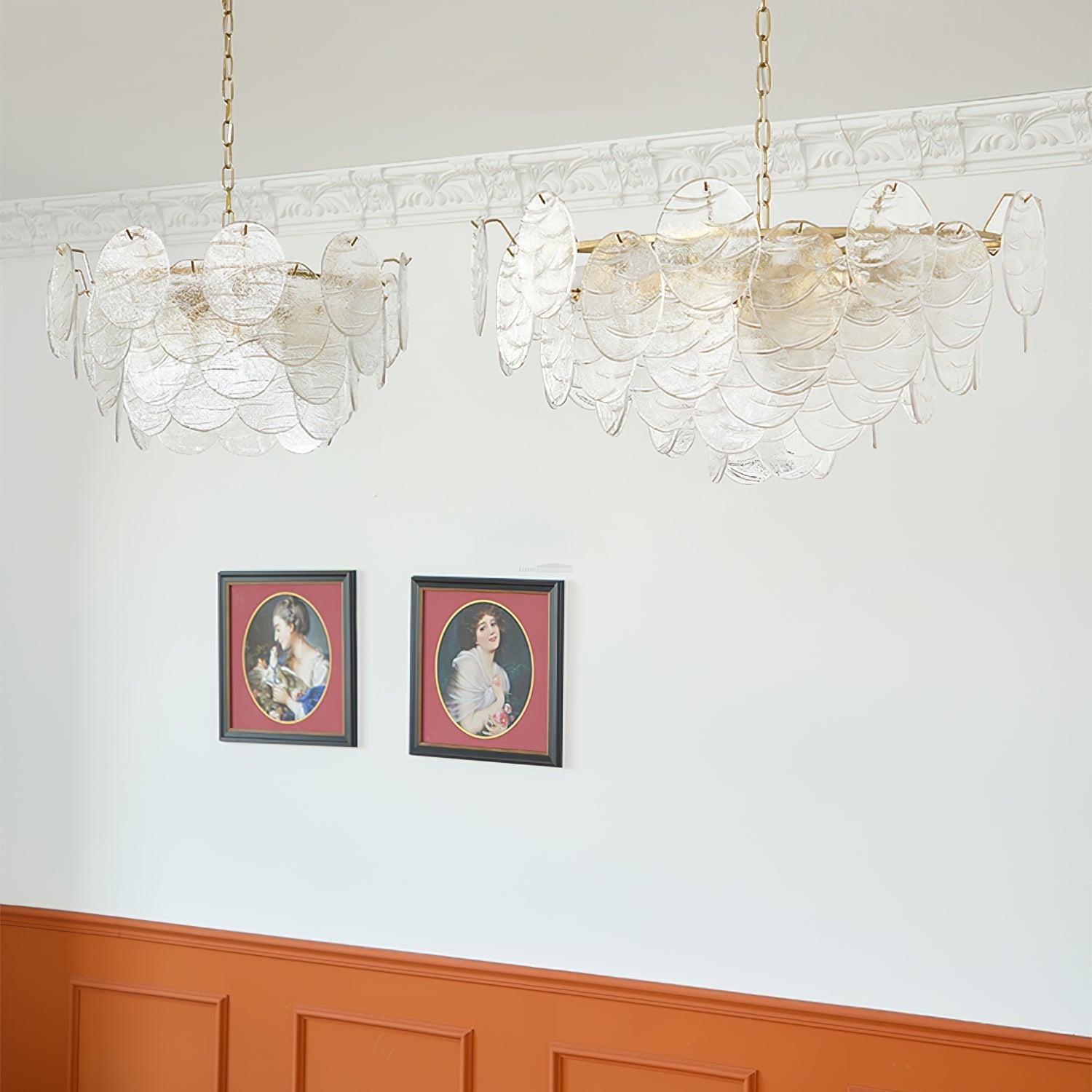 Victorian Disc Round Chandelier - Gold & Clear-1-Luxehomezone