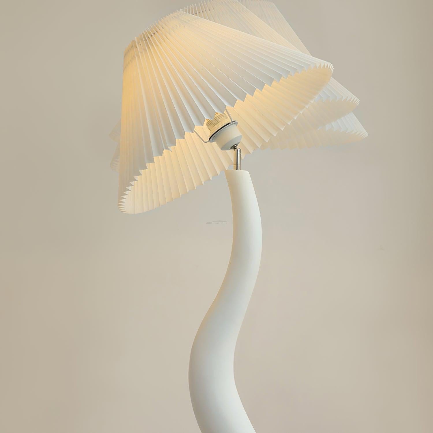 Twisted Pleated Floor Lamp ∅ 17.7″ - Fabric-1-Luxehomezone