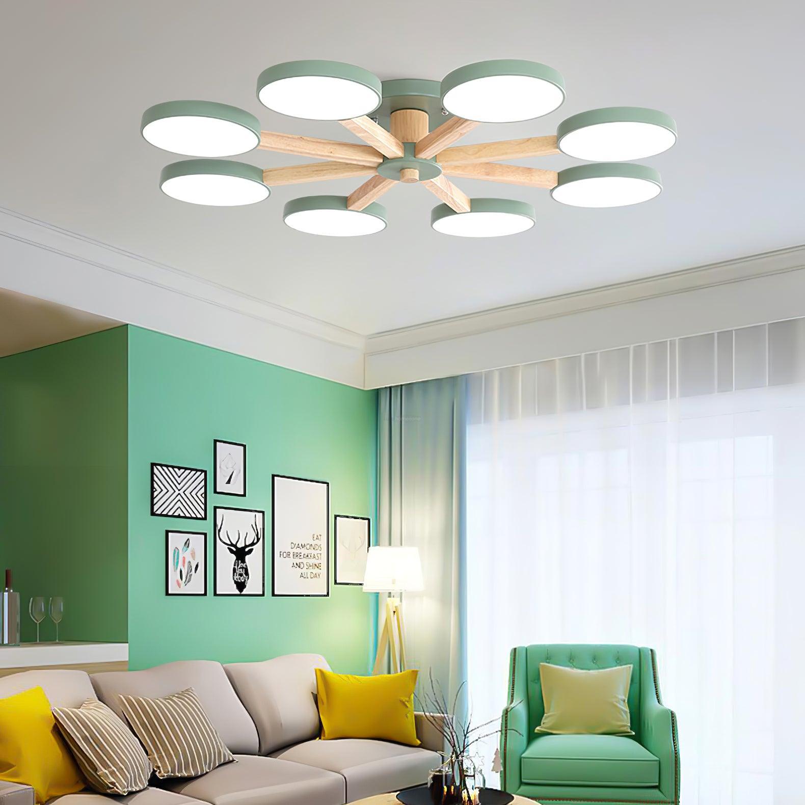 Modern Multi Stem Chandelier with 5/6/8 heads - Wood-1-Luxehomezone