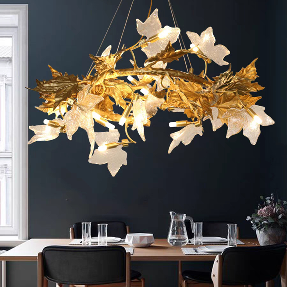Leafy Dendritic Round Chandelier Branch - branching-1-Luxehomezone