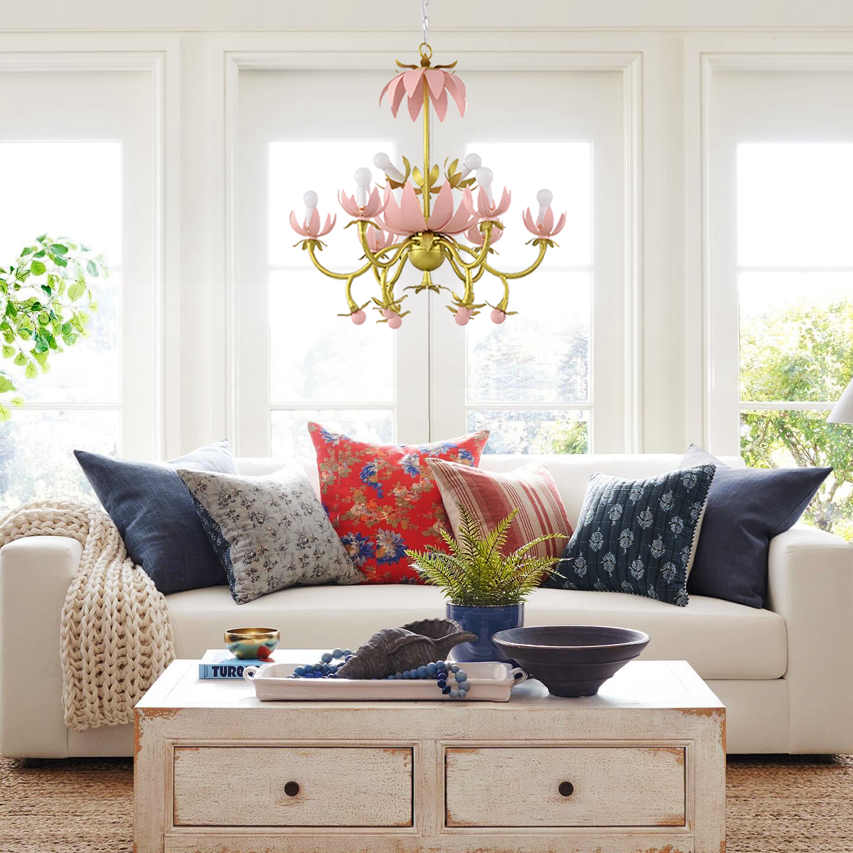 Mardi Gras Blossom Chandelier  Φ 25.6″ - -1-Luxehomezone